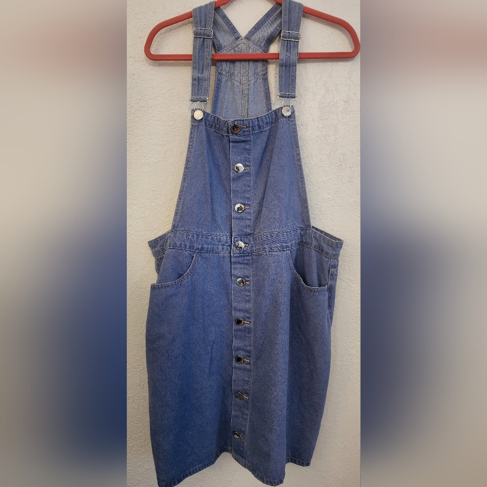 NWT City Chic Blue Denim Button-Up Overall Dress